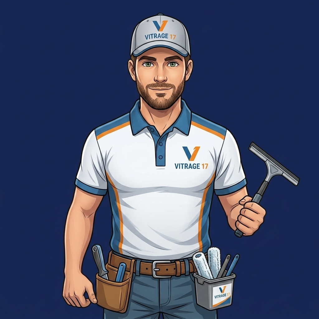 Illustration de Kévin de Vitrage17 en tenue de travail
